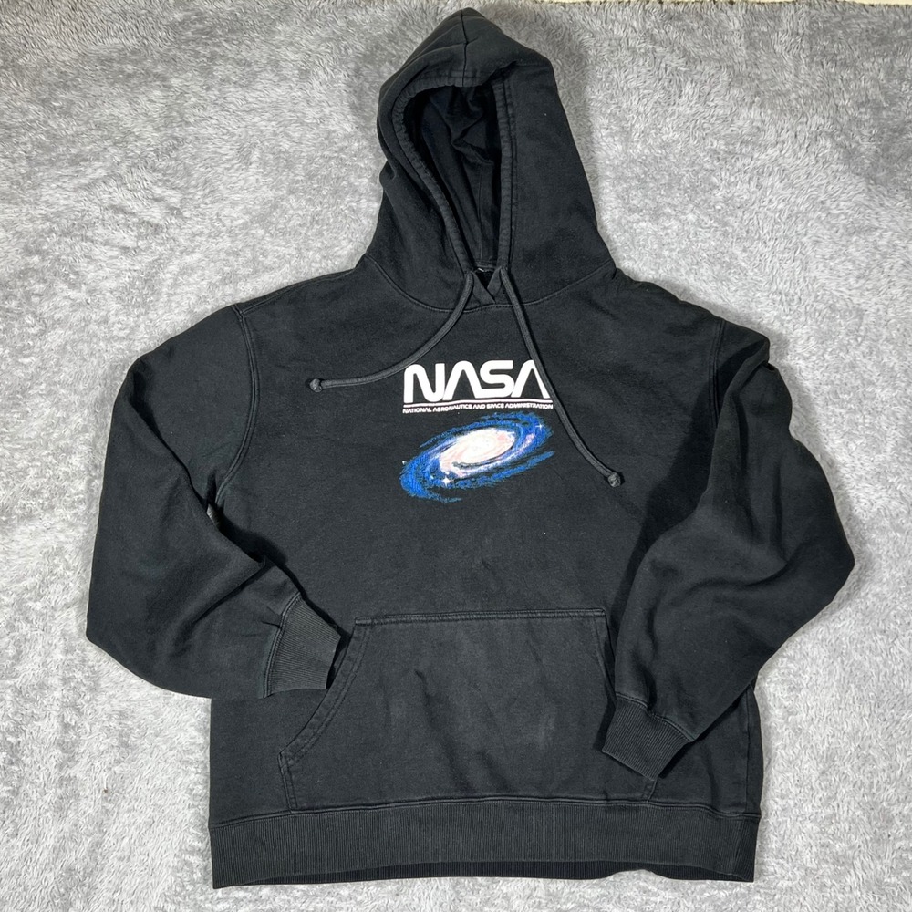 Cotton On NASA Galaxy Graphic Hoodie Black Pullover Sweatshirt Mens S